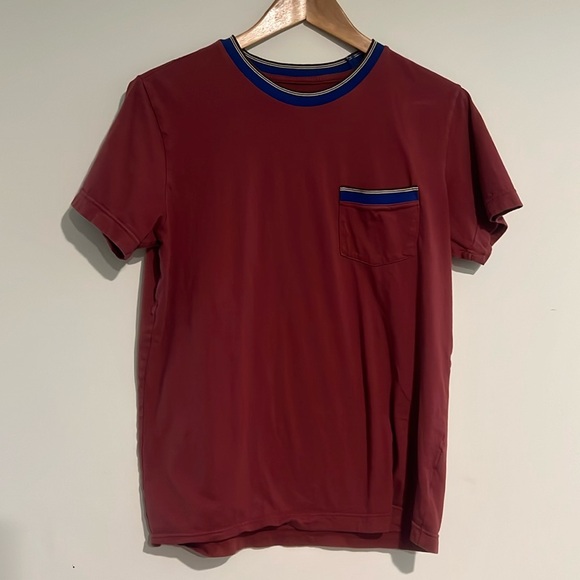 ♻️ Brooks Brothers men’s orange/purple t-shirt with pocket - Picture 1 of 1